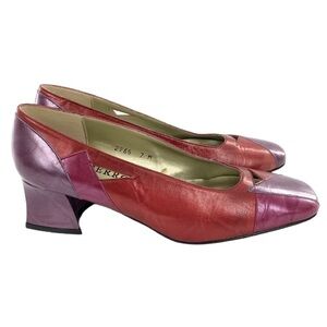 M. Jerrold by Margaret J heels size 7 rep purple leather vintage 80s 90s pumps
